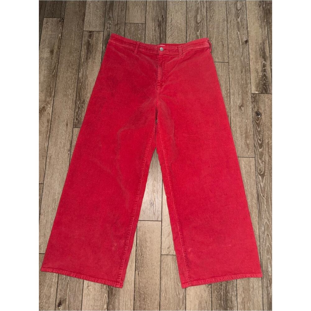 UEC Universal Thread Sailor Wide-Leg Corduroy Pants Rich Red SZ 14R - Picture 2 of 11